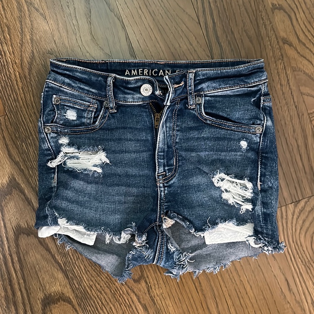 american eagle stretchy short jean shorts. size 00 (xxs/xs). barely worn